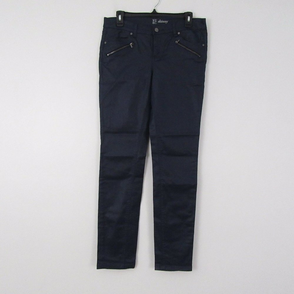New York and Company NY&C Blue Coated Skinny Jeans